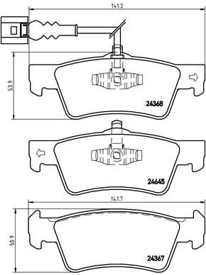 Brembo P85091 КОЛОДКИ ТОРМОЗНЫЕ ДИСКОВЫЕ VW