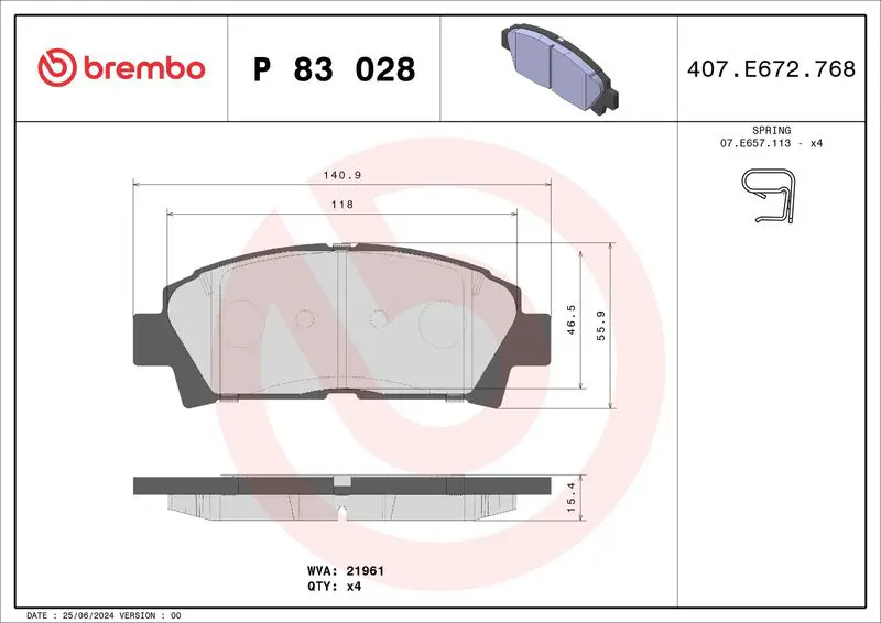 Brembo P83028 Колодки тормозные