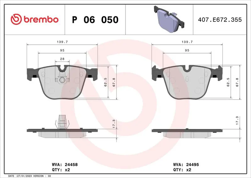 Brembo P06050 Колодки тормозные P06050
