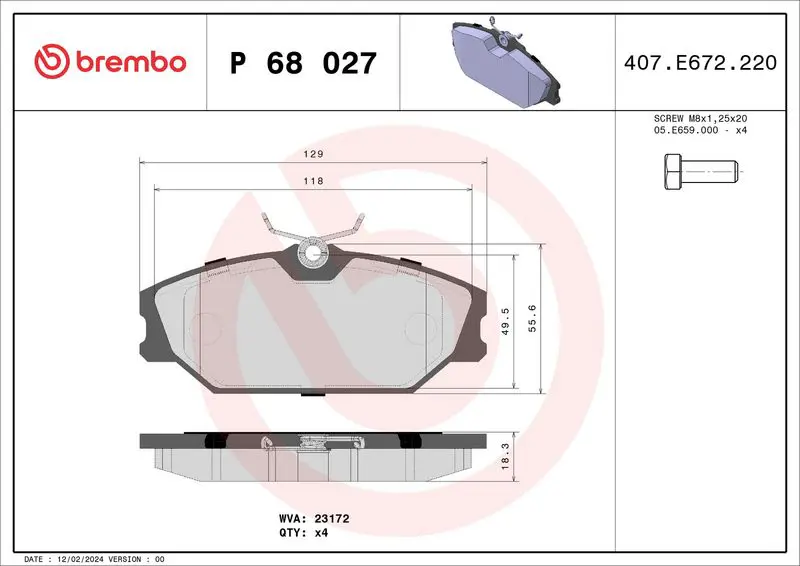 Brembo P68027 ( P 68 027 ) К-т дисков.