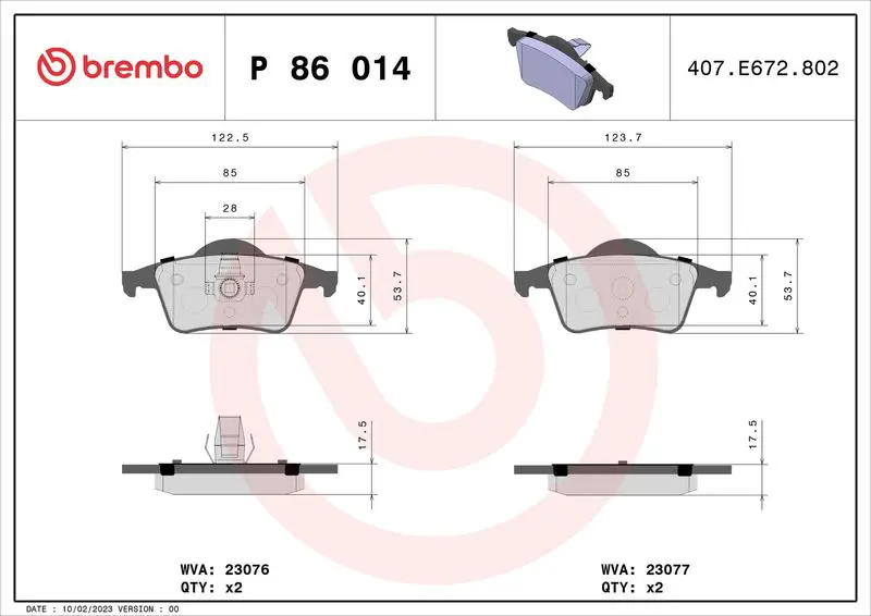 Brembo P86014 Колодки тормозные P86014