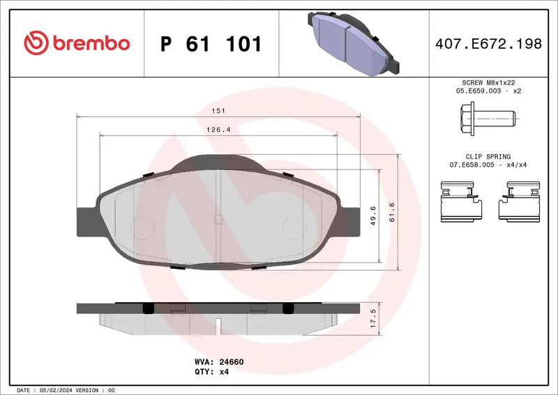 Brembo P61101 Колодки тормозные дисковые