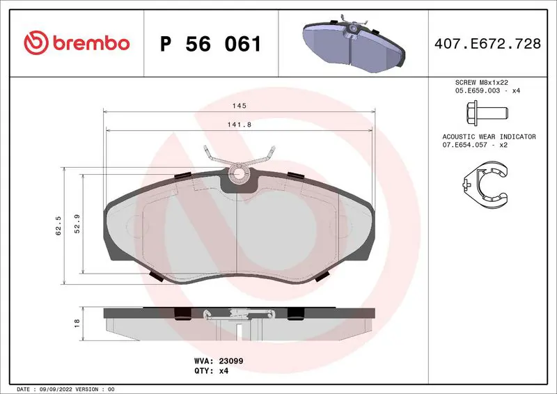 Brembo P56061 ( P 56 061 ) К-т дисков.