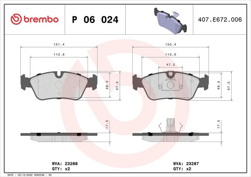 Brembo P06024 Колодки тормозные P06024