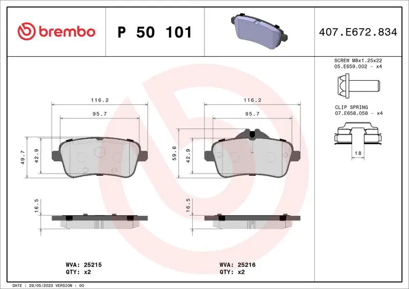 Brembo P50101 Колодки тормозные MERCEDES GL