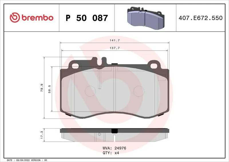 Brembo P50087 Колодки тормозные дисковые