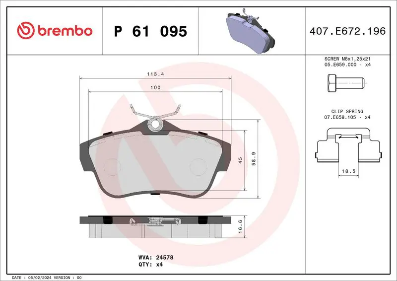Brembo P61095 Колодки тормозные P61095