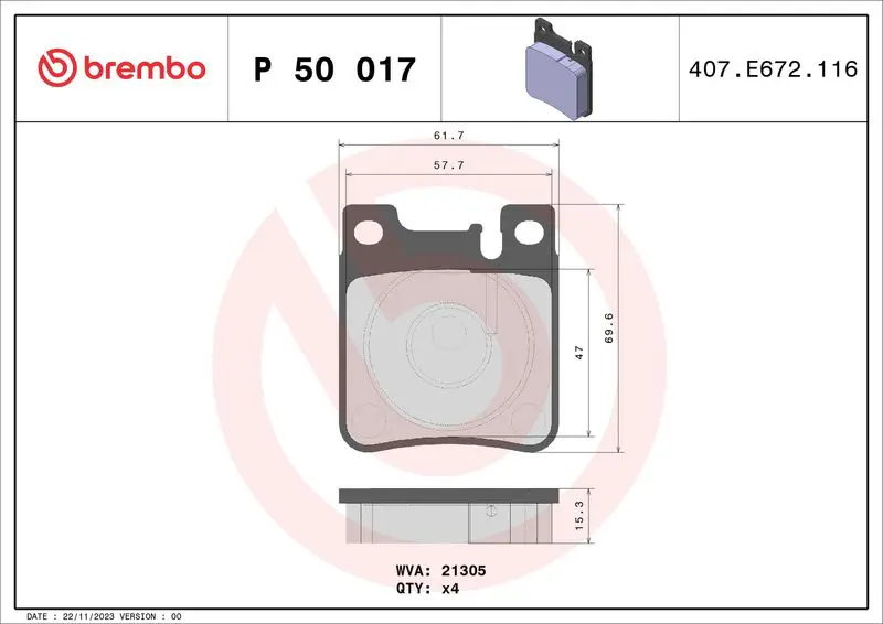 Brembo P50017 ( P 50 017 ) К-т дисков.