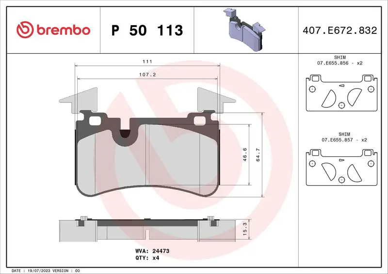 Brembo P50113 P50113 колодки дисковые
