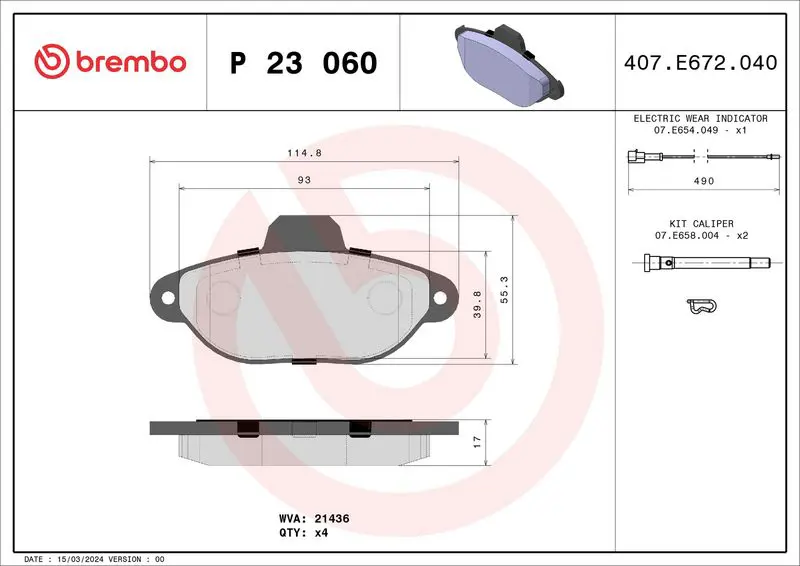 Brembo P23060 Колодки торм.пер.