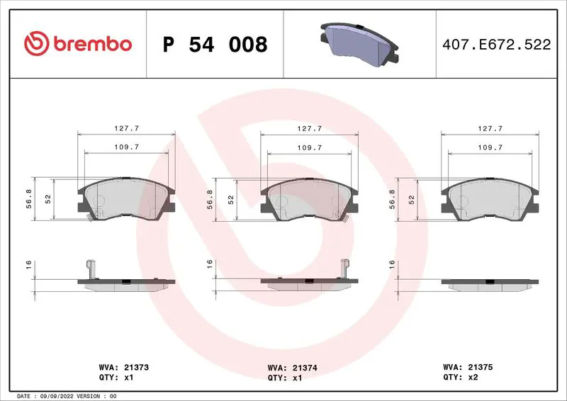 Brembo P54008 Колодки тормозные дисковые |