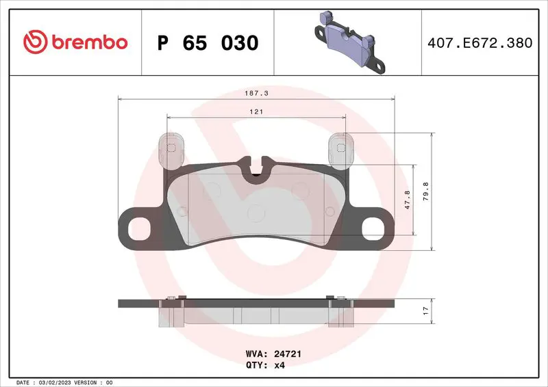 Brembo P65030 P65030 колодки дисковые