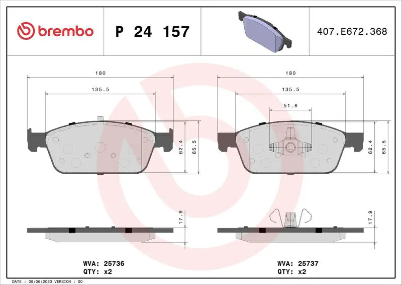 Brembo P24157 Колодки тормозные дисковые