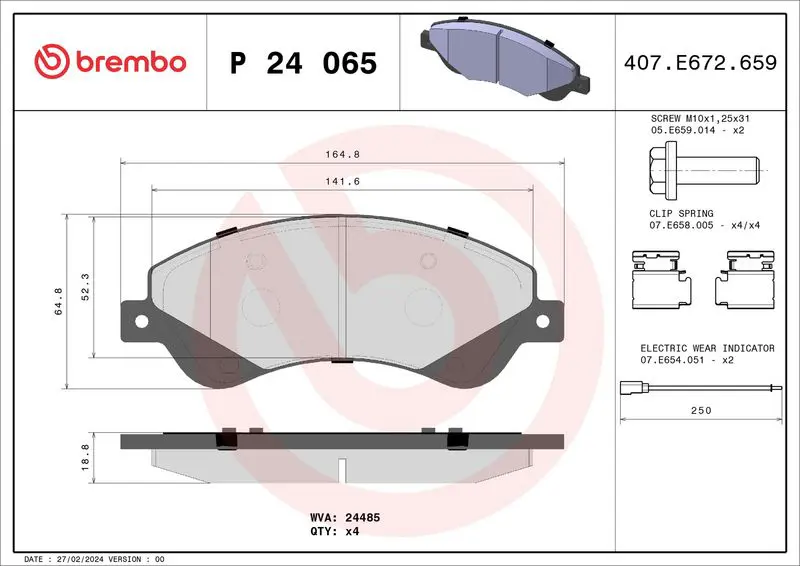 Brembo P24065 Колодки тормозные P24065