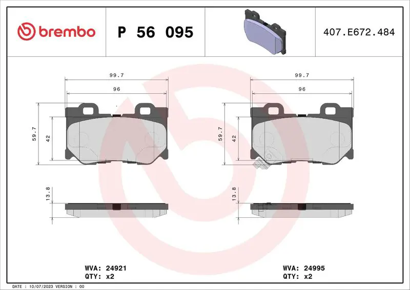 Brembo P56095 Колодки тормозные P56095
