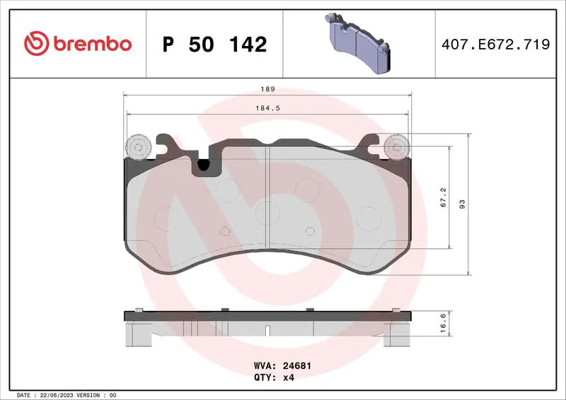 Brembo P50142 Колодки пер.MERCEDES C-CLASS