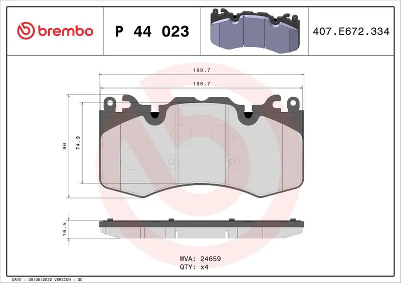 Brembo P44023 Колодки тормозные P44023