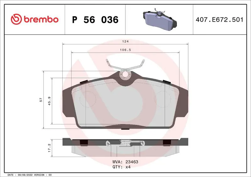 Brembo P56036 Колодки тормозные, комплект