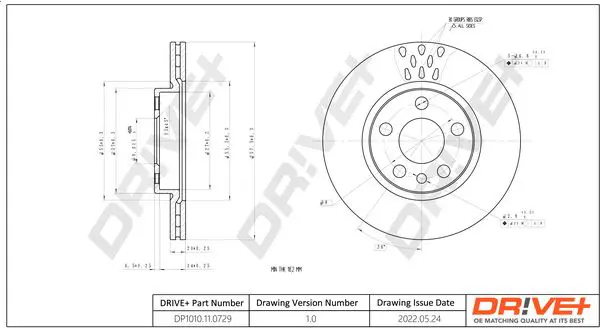 Drive+ DP1010110729 Тормозной диск