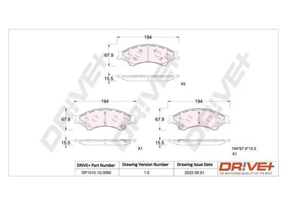 DP1010.10.0095 Комплект тормозных колодок,