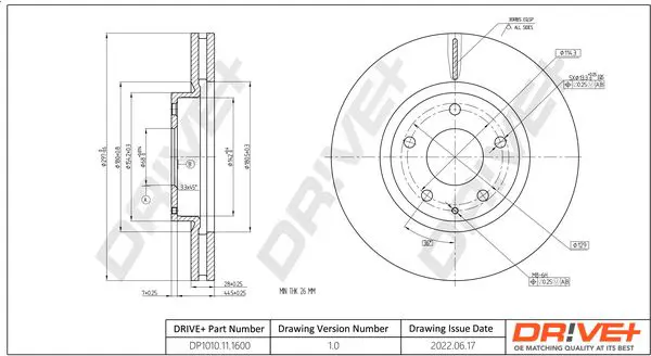 Drive+ DP1010111600 Тормозной диск