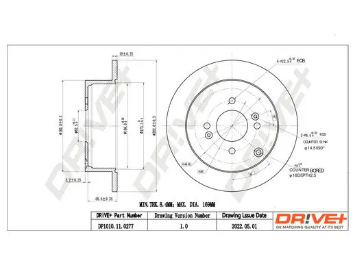 Drive+ DP1010110277 Тормозной диск