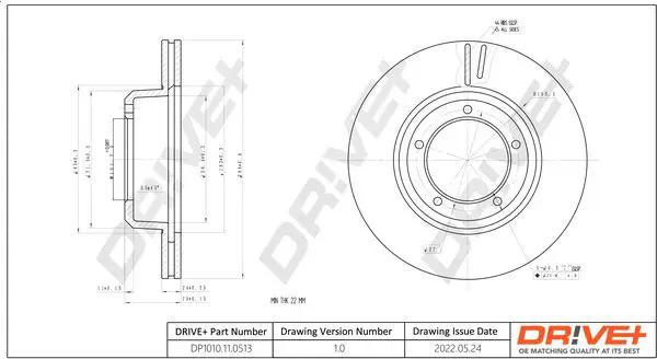 Drive+ DP1010110513 Тормозной диск
