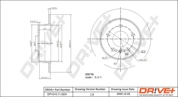 Drive+ DP1010110231 Тормозной диск