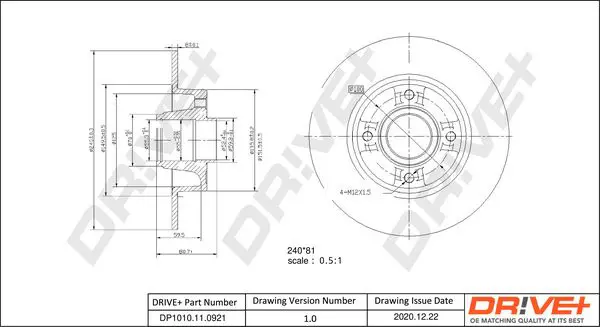 Drive+ DP1010110798 Тормозной диск