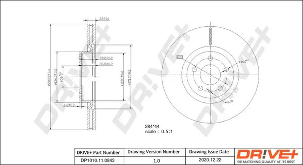 Drive+ DP1010110843 Тормозной диск