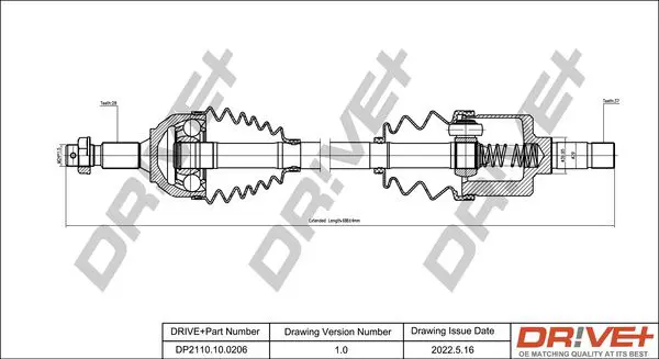 Drive+ DP2110100206 Приводной вал