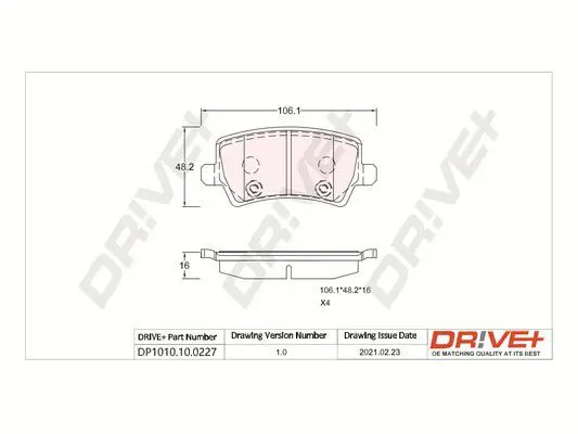 Drive+ DP1010100227 Комплект тормозных колодок,