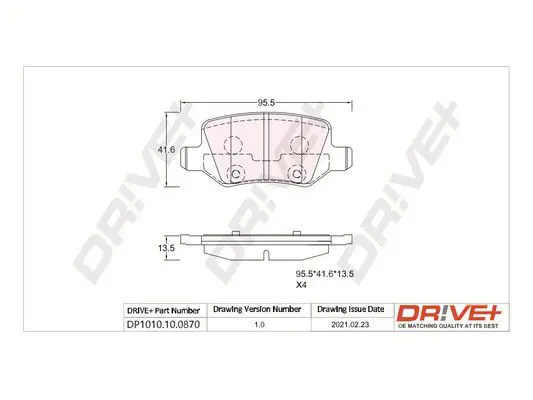 Drive+ DP1010100870 Комплект тормозных колодок,