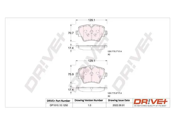 DP1010.10.1250 Brake Pad Set, disc brake