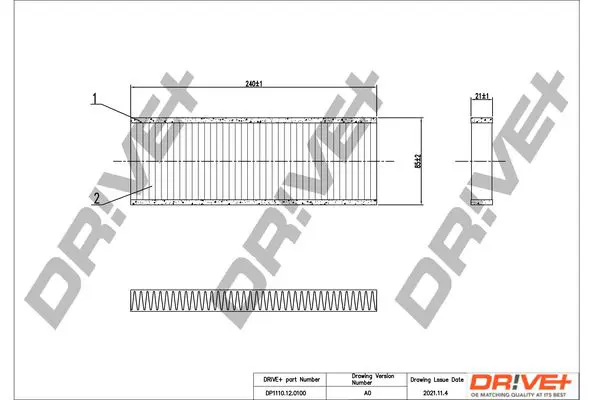 Drive+ DP1110120100 Фильтр, воздух во внутренном