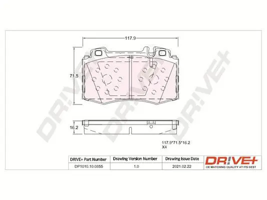 DP1010.10.0855 Комплект тормозных колодок,