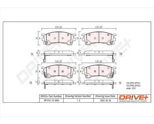 Drive+ DP1010100053 Комплект тормозных колодок,