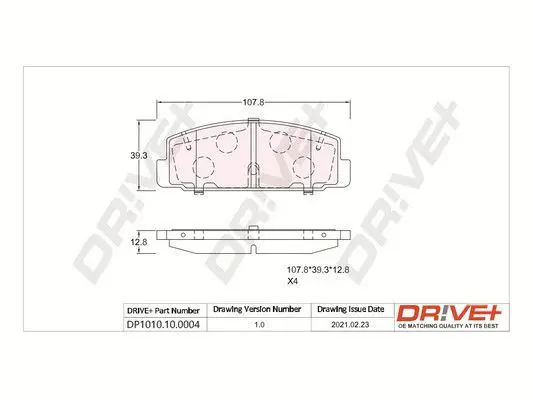Drive+ DP1010100004 Комплект тормозных колодок,