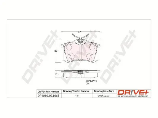 Drive+ DP1010101065 Комплект тормозных колодок,