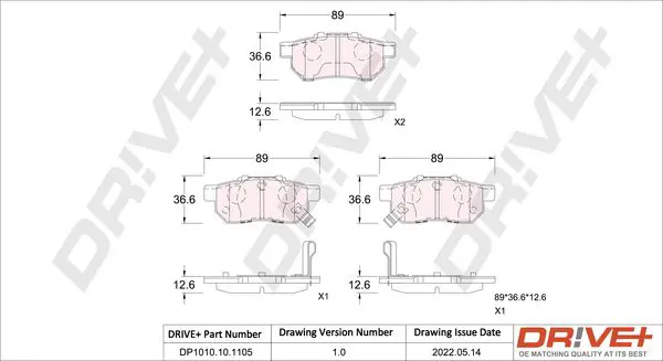 Drive+ DP1010101105 Комплект тормозных колодок,