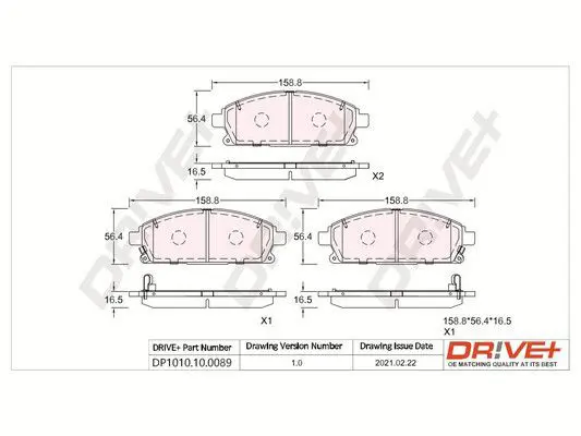 Drive+ DP1010100089 Комплект тормозных колодок,