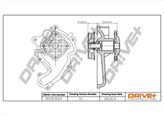 Drive+ DP231010049 Водяной насос, охлаждение