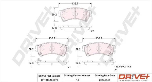 Drive+ DP1010100078 Комплект тормозных колодок,