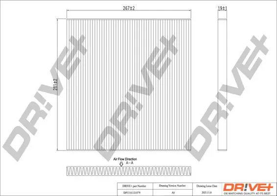 Drive+ DP1110120379 Фильтр, воздух во внутренном