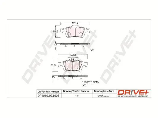 Drive+ DP1010101005 Комплект тормозных колодок,