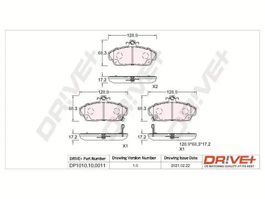 Drive+ DP1010100011 Комплект тормозных колодок,