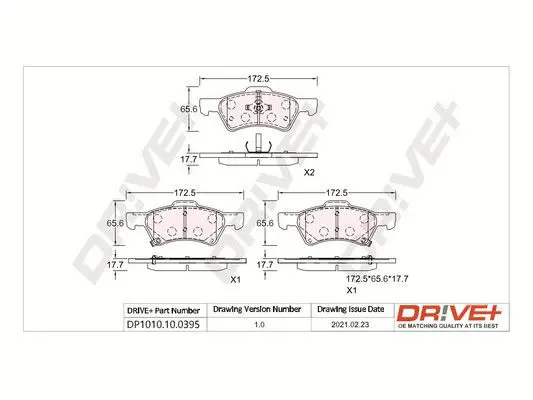 DP1010.10.0395 Комплект тормозных колодок,