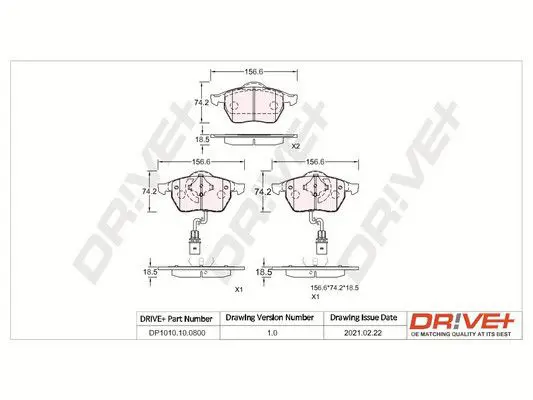 DP1010.10.0800 Комплект тормозных колодок,
