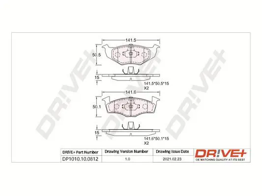 Drive+ DP1010100812 Комплект тормозных колодок,