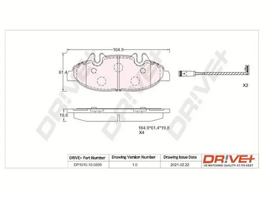 Drive+ DP1010100899 Комплект тормозных колодок,